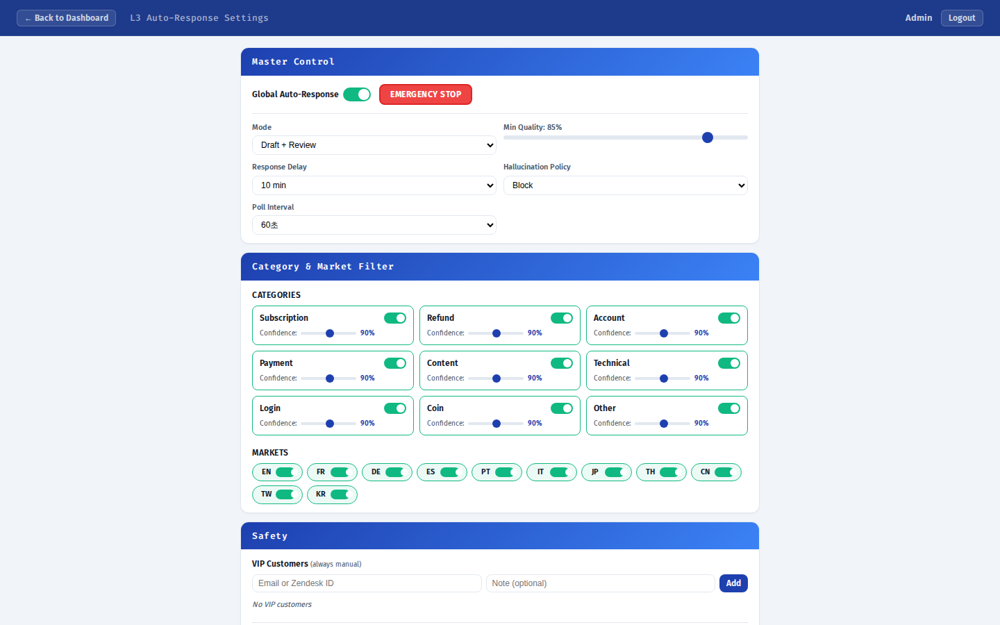 L3 Auto-Response Settings
